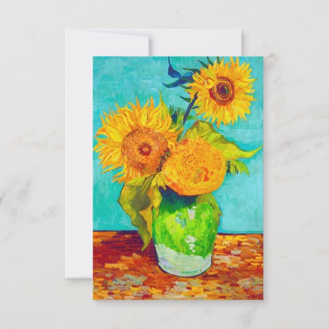 Van Gogh Sunflowers Einladung (Vorderseite)
