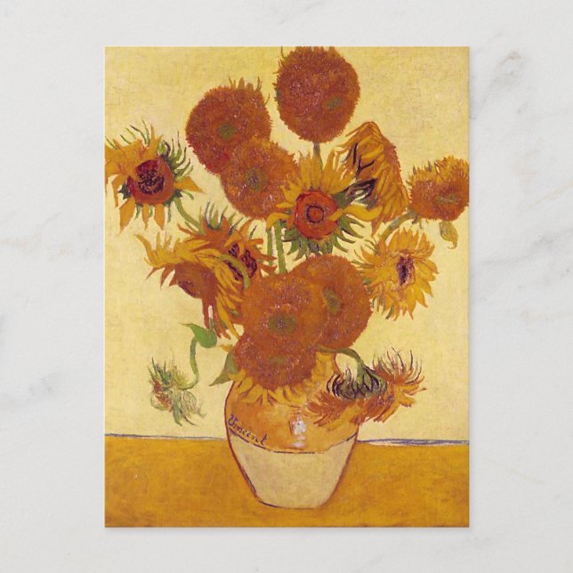 Van Gogh Sunflowers (F454) Vintag Fine Art Postkarte (Vorderseite)