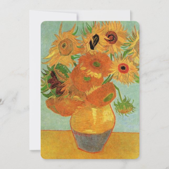 Van Gogh Sunflowers Fine Art Faire-part de mariage (Devant)