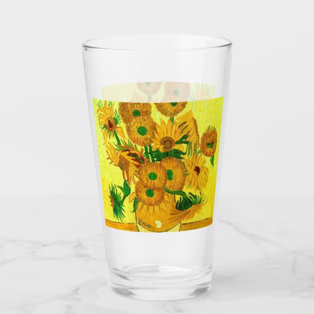 Van Gogh Sunflowers Glas (Vorderseite)