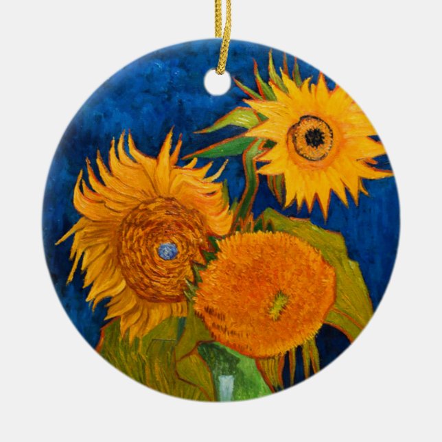 Van Gogh Sunflowers Keramik Ornament (Vorne)