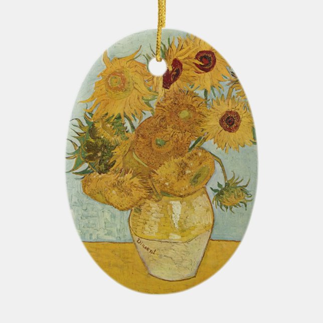 Van Gogh Sunflowers Keramik Ornament (Vorne)