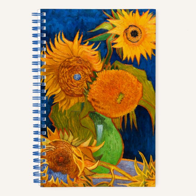 Van Gogh Sunflowers Notizbuch (Vorderseite)