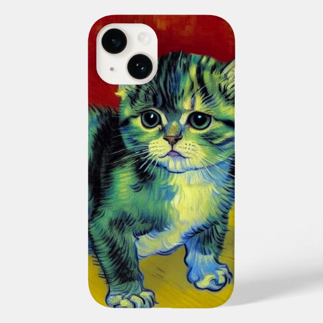 Van Gogh Tabby Cat Case-Mate iPhone 14 Hülle (Rückseite)