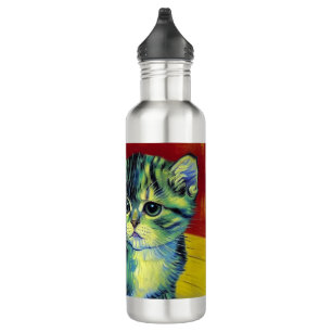 Van Gogh Tabby Cat Edelstahlflasche
