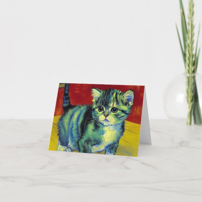Van Gogh Tabby Cat Einladung (Vorderseite)