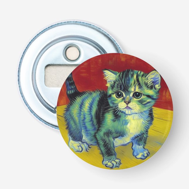 Van Gogh Tabby Cat Flaschenöffner (Vorderseite)