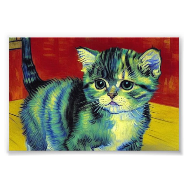 Van Gogh Tabby Cat Fotodruck (Vorne)