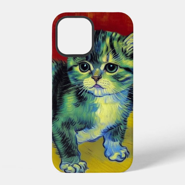 Van Gogh Tabby Cat iPhone 12 Hülle (Rückseite)