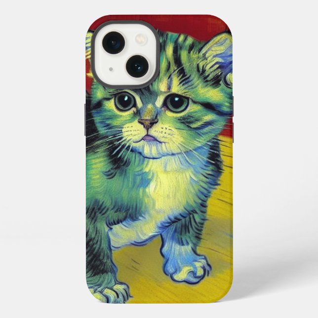 Van Gogh Tabby Cat iPhone Hülle (Rückseite)