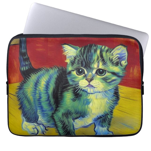 Van Gogh Tabby Cat Laptopschutzhülle (Vorderseite)