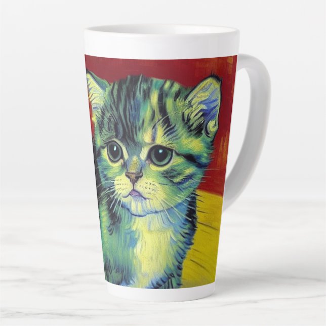 Van Gogh Tabby Cat Milchtasse (Rechte Ecke)