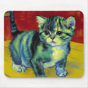 Van Gogh Tabby Cat Mousepad
