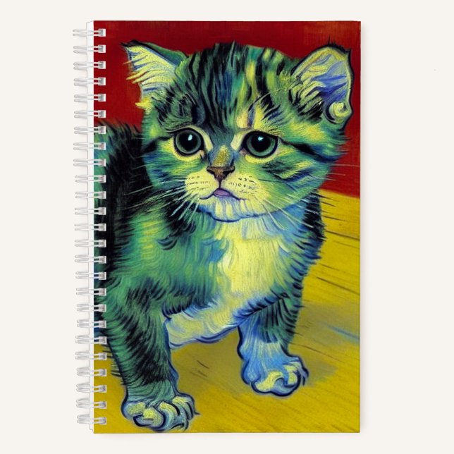 Van Gogh Tabby Cat Notizbuch (Vorderseite)