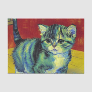 Van Gogh Tabby Cat Seidenpapier