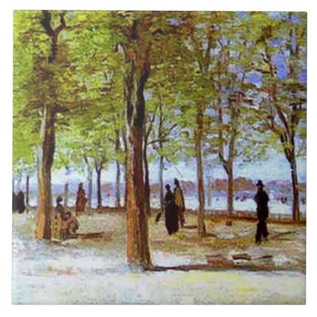 Van Gogh: Terrasse im Garten von Luxemburg Fliese (Vorderseite)