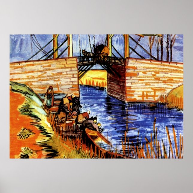 Van Gogh - The Langlois Bridge at Arles Poster (Vorne)