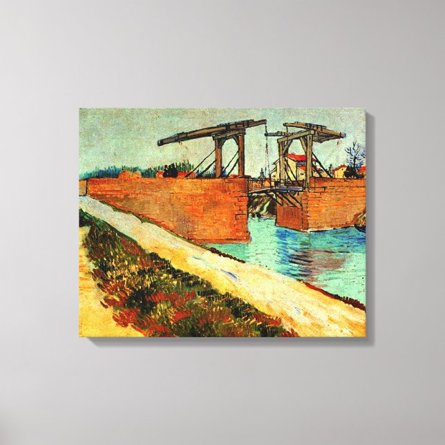 Van Gogh - The Langlois Bridge with Road, Leinwanddruck (Vorderseite)