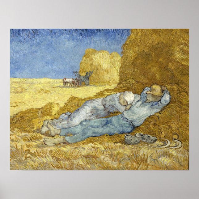 Van Gogh - The Siesta (Nach der Mühle) Poster (Vorne)
