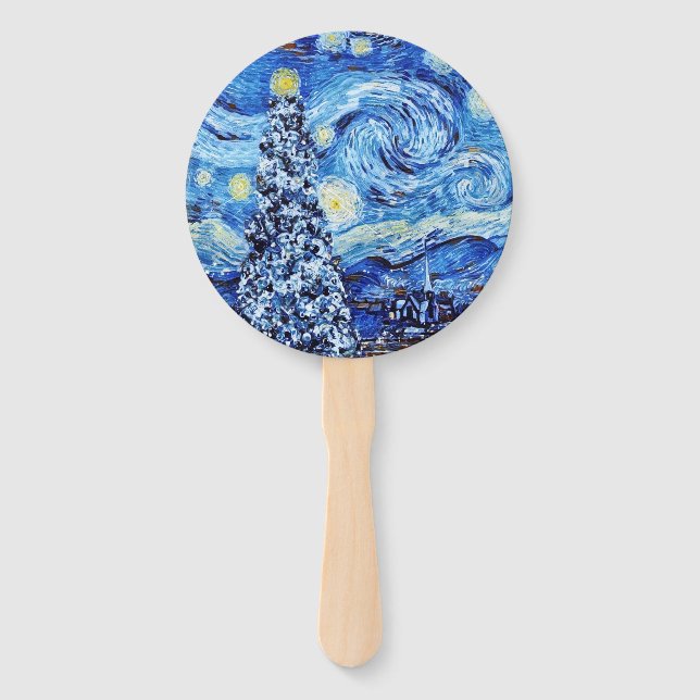 Van Gogh - The Starry Night - White Christmas Post Fächer (Vorderseite)