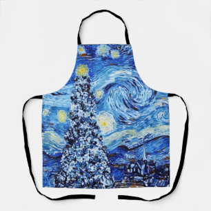 Van Gogh - The Starry Night - White Christmas Post Schürze