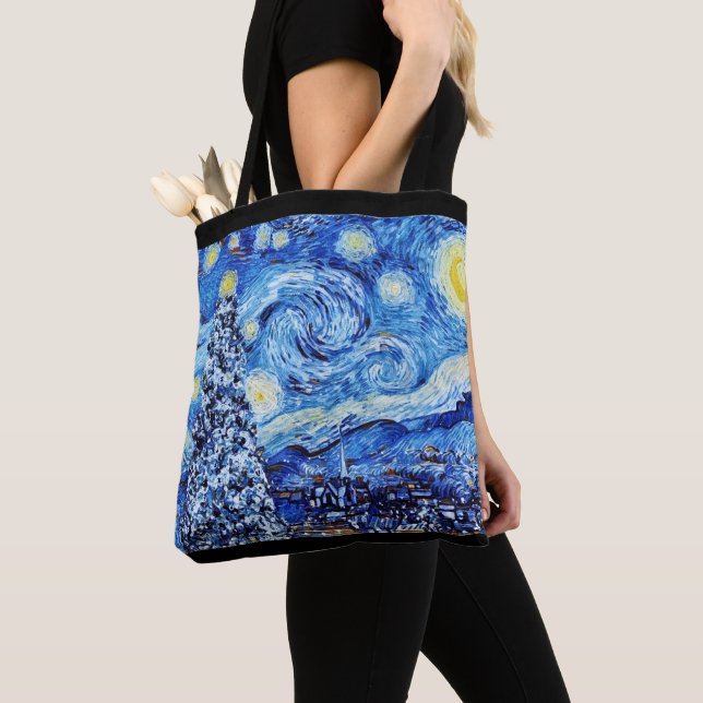 Van Gogh - The Starry Night - White Christmas Post Tasche (Von Nahem)