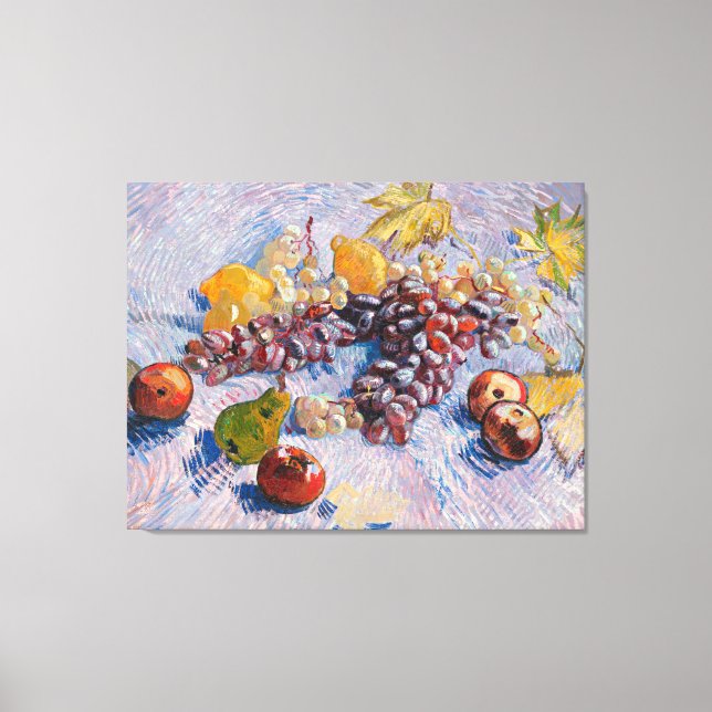 Van Gogh - Trauben, Zitronen, Birnen und Äpfel Leinwanddruck (Vorderseite)