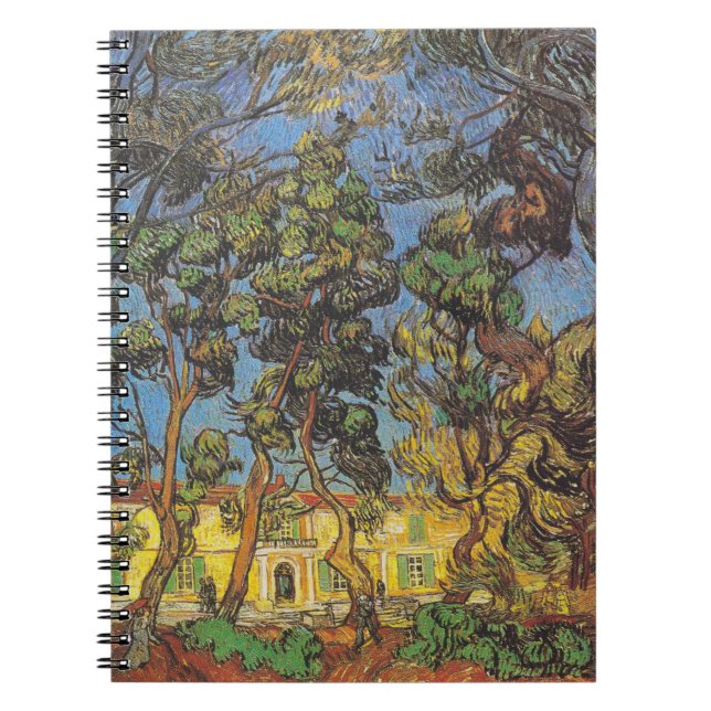 Van Gogh Trees im Garten, klassischer Impressionis Notizblock (Vorderseite)
