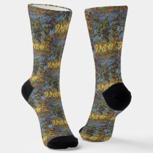 Van Gogh Trees im Garten, klassischer Impressionis Socken
