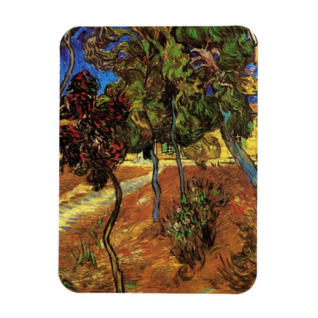 Van Gogh Trees im Garten, Saint Paul Hospital Magnet (Vertikal)