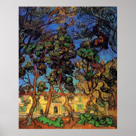 Van Gogh Trees im Garten, Saint Paul Hospital Poster
