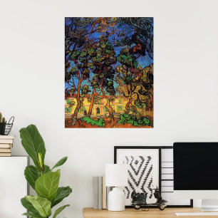 Van Gogh Trees im Garten, Saint Paul Hospital Poster