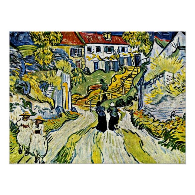 Van Gogh - Treppe bei Auvers, Poster (Vorderseite)