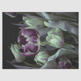 Van Gogh Tulips, Tief lila fantasievoller Garten Seidenpapier