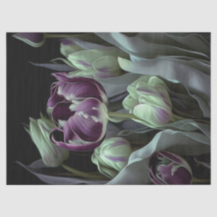 Van Gogh Tulips, Tief lila fantasievoller Garten Seidenpapier