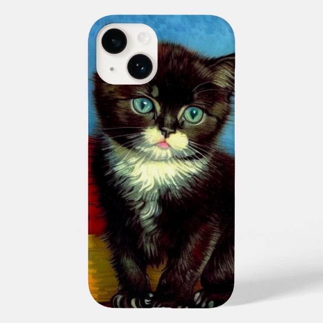 Van Gogh Tuxedo Cat Case-Mate iPhone 14 Hülle (Rückseite)