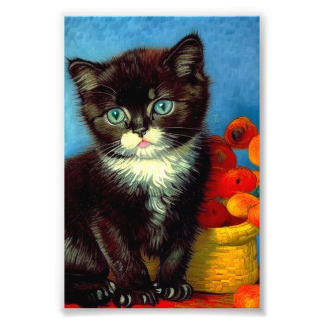 Van Gogh Tuxedo Cat Fotodruck (Vorne)