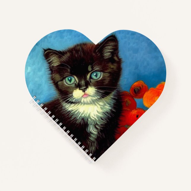 Van Gogh Tuxedo Cat Notizbuch (Vorderseite)