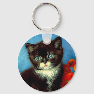 Van Gogh Tuxedo Cat Schlüsselanhänger