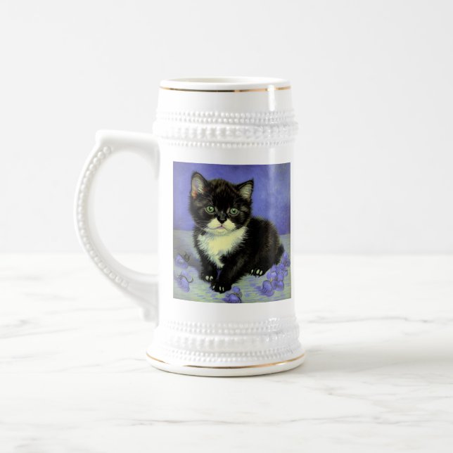 Van Gogh Tuxedo Kitten Bierglas (Links)