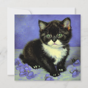 Van Gogh Tuxedo Kitten Einladung