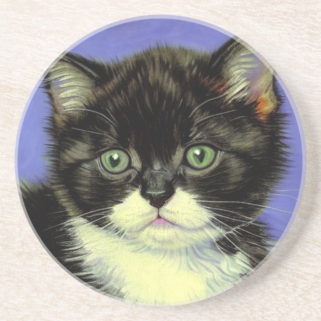 Van Gogh Tuxedo Kitten Getränkeuntersetzer (Vorne)