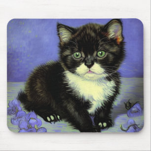Van Gogh Tuxedo Kitten Mousepad