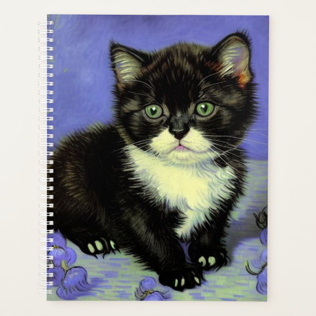 Van Gogh Tuxedo Kitten Planer (Vorderseite)