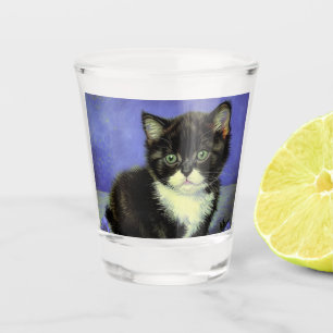 Van Gogh Tuxedo Kitten Schnapsglas