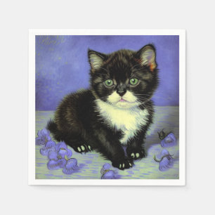 Van Gogh Tuxedo Kitten Serviette