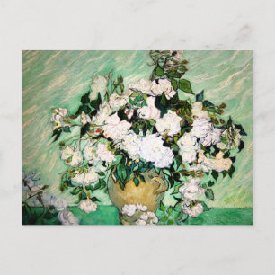 Van Gogh Vase avec carte postale Roses Rose