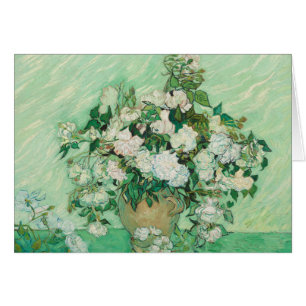 Van Gogh Vase avec Pink Roses Fine Art Card