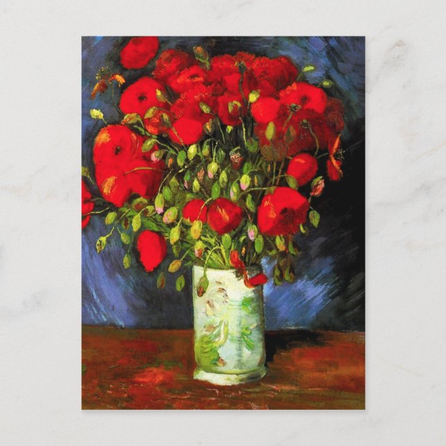 Van Gogh Vase Avec Red Poppies Carte Postale (Devant)