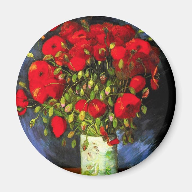 Van Gogh Vase Avec Red Poppies Magnet (Devant)